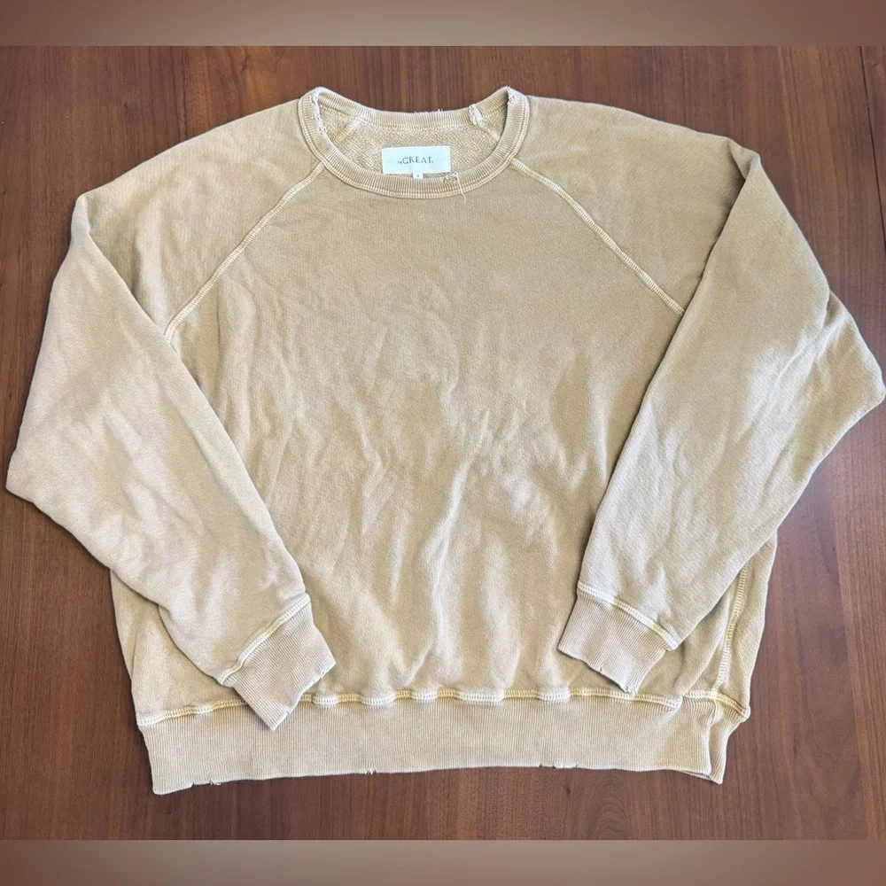 The Great College Sweatshirt Beige Size 2/Medium - Picture 1 of 7